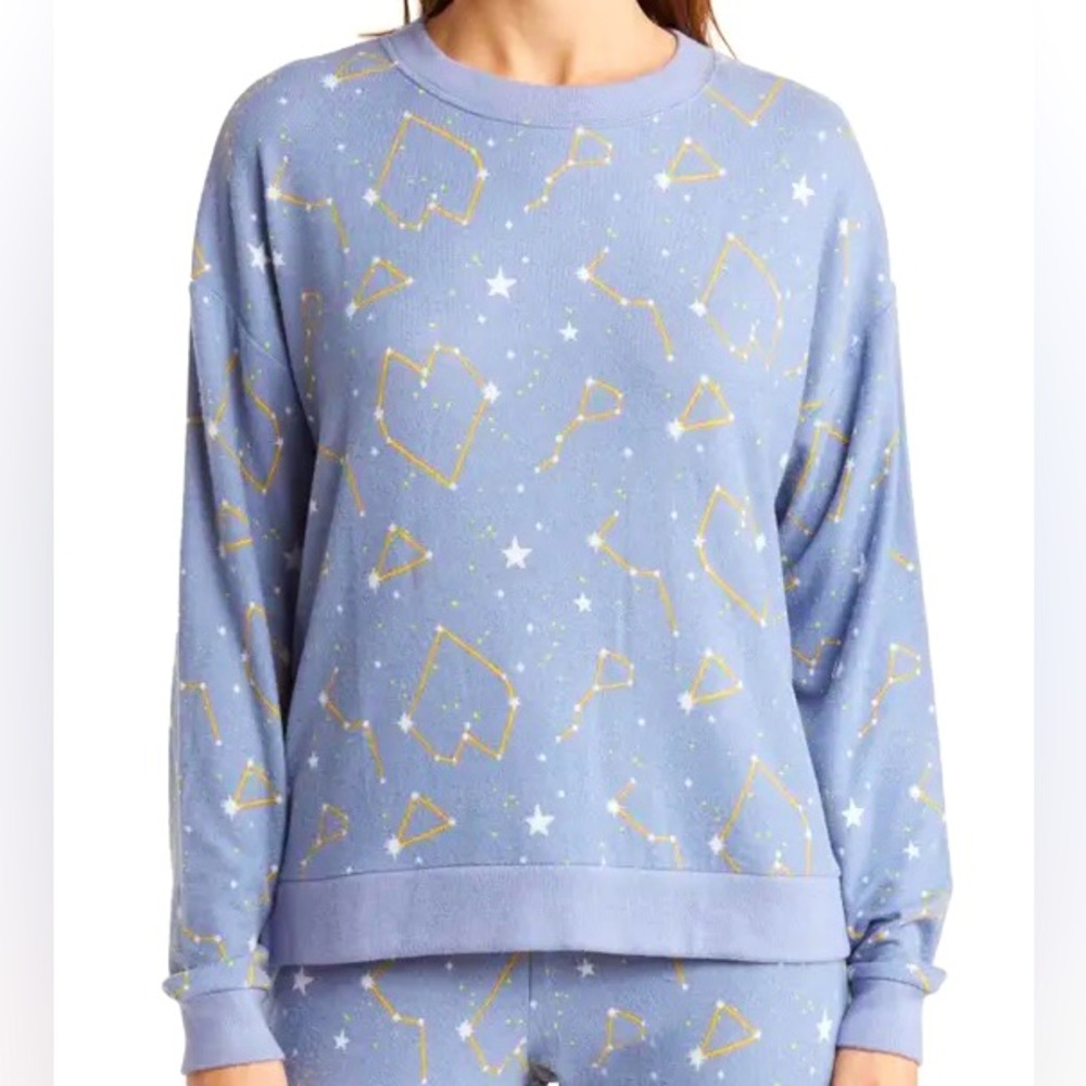 Brand New Abound Cozy Crew Neck Sweatshirt blue stonewash constellations💖